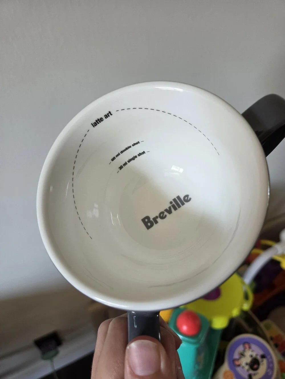 Set of 2 Breville Grey Latte Art Espresso Cups with Measurement Markings